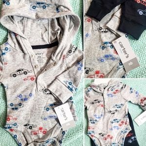 Carters 2 Piece hooded car bodysuit